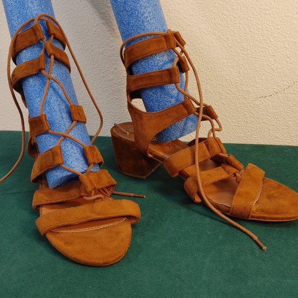 GLADIATOR STYLE LACE UP SANDALS BY ALLEGTA K SIZE 9.5 - Picture 1 of 8